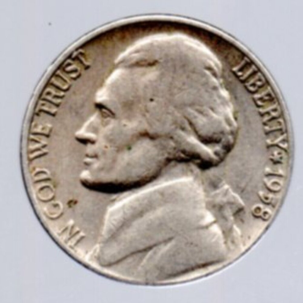 1958 D Vintage Thomas Jefferson Nickel - Scarce Estate Find